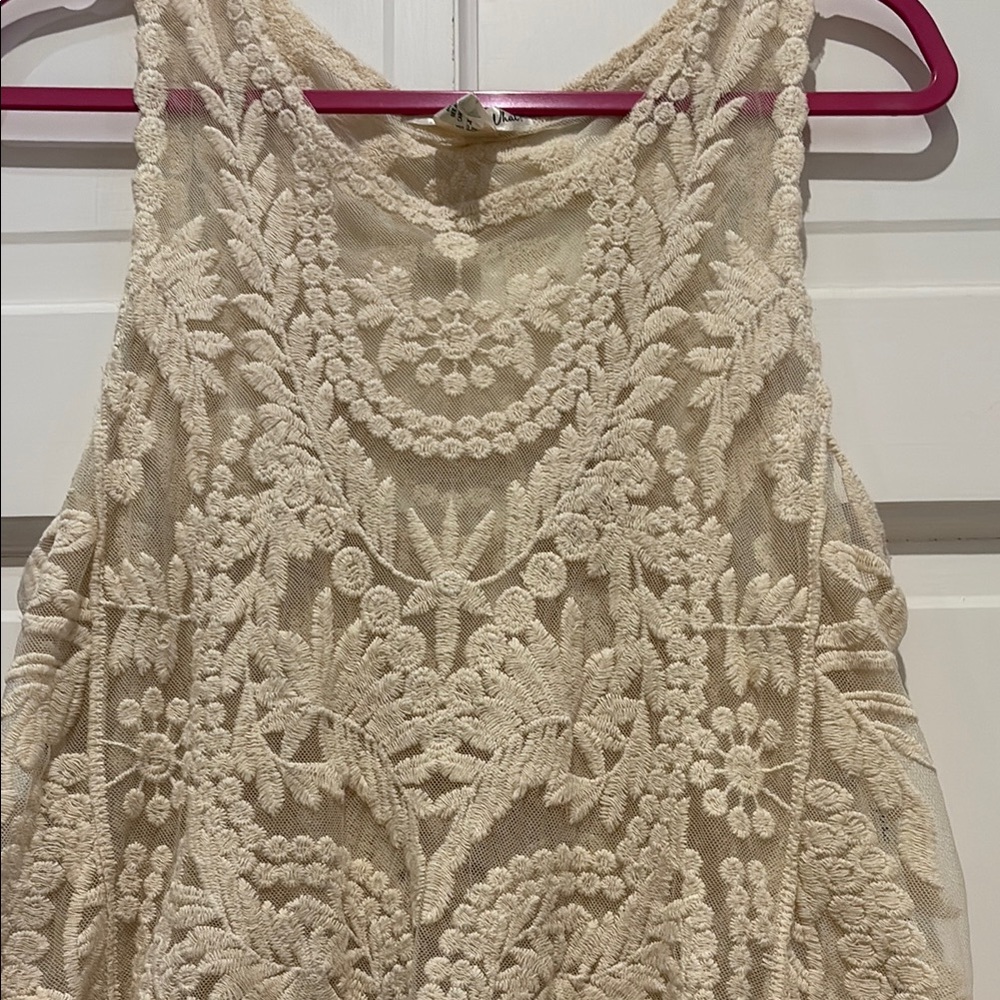 Say What? Cream/ Ivory Lace Sleeveless Top - Picture 2 of 5